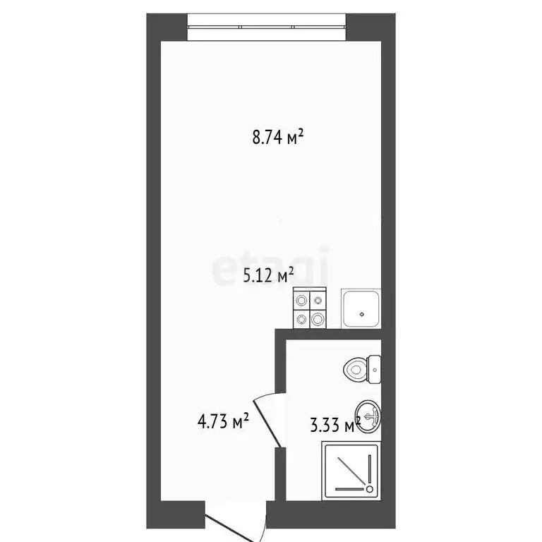Квартира-студия: Тюмень, улица Павла Фитина, 3 (21.6 м) - Фото 1