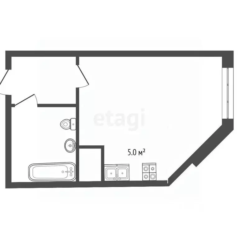 Студия Московская область, Раменское ул. Березовая Роща, 5 (18.1 м) - Фото 2
