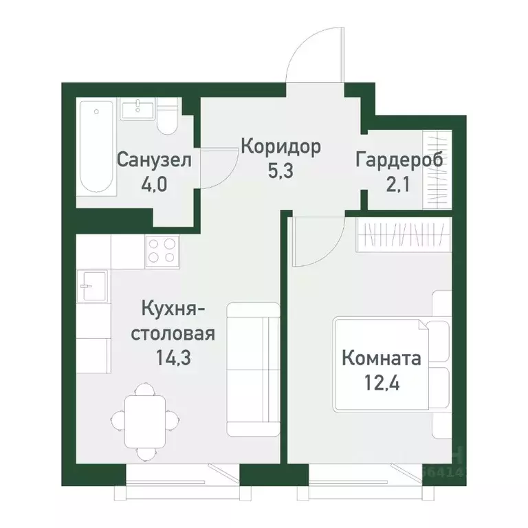 1-к кв. Челябинская область, Челябинский городской округ, пос. ... - Фото 0