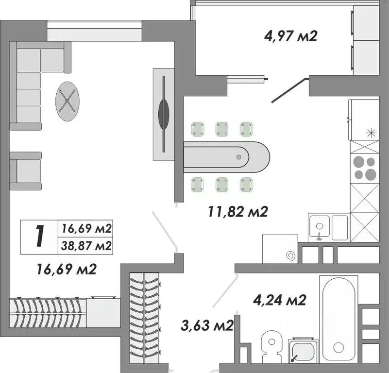 1-к кв. Оренбургская область, Оренбург Северо-Восточный жилрайон, 20А ... - Фото 1
