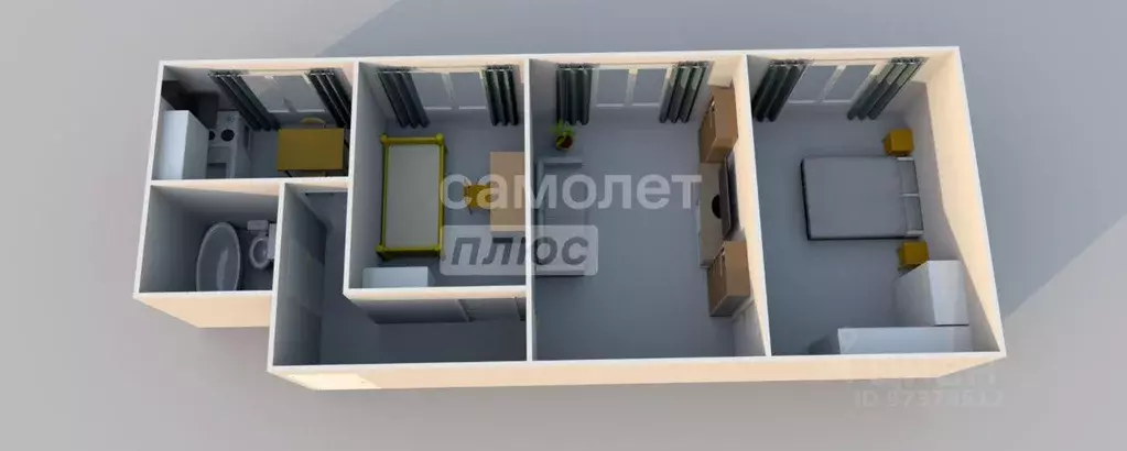 Квартира, 3 комнаты, 57.4 м - Фото 2