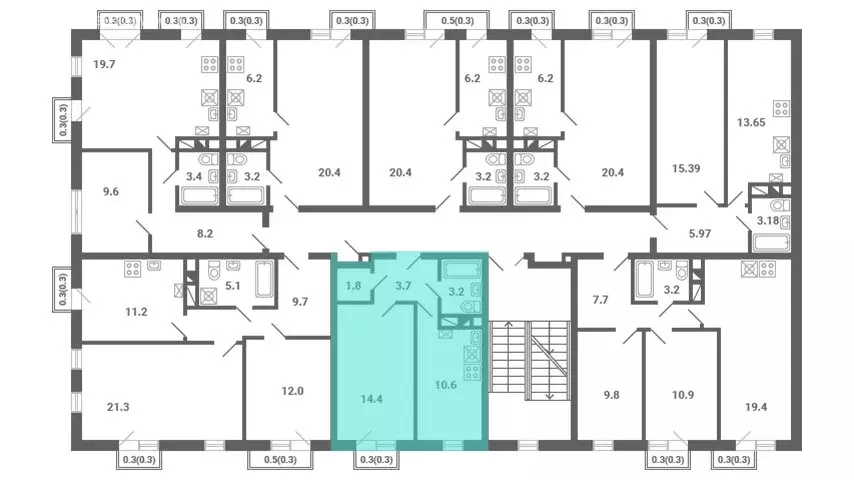 1-комнатная квартира: посёлок Мещерино, улица 4-й квартал, 18 (34 м) - Фото 2