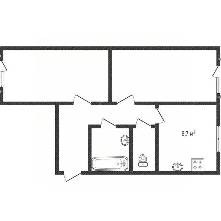 2-к кв. Белгородская область, Белгород Молодежная ул., 16 (51.2 м) - Фото 2