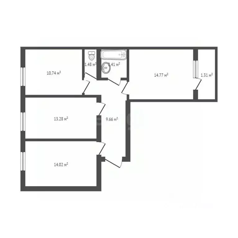 3-к кв. Брянская область, Брянск Гражданская ул., 21 (67.5 м) - Фото 2