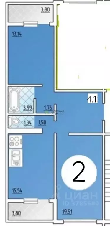 2-к кв. Краснодарский край, Новороссийск ул. Бориса Пупко, 8 (61.0 м) - Фото 1