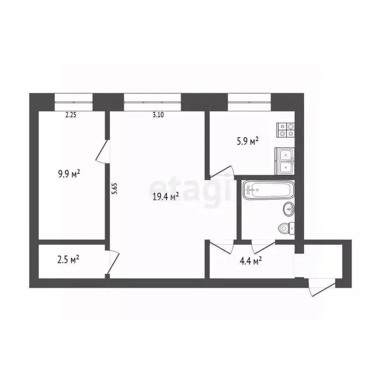 2-к кв. Камчатский край, Петропавловск-Камчатский ул. Щорса, 6 (44.4 ... - Фото 2
