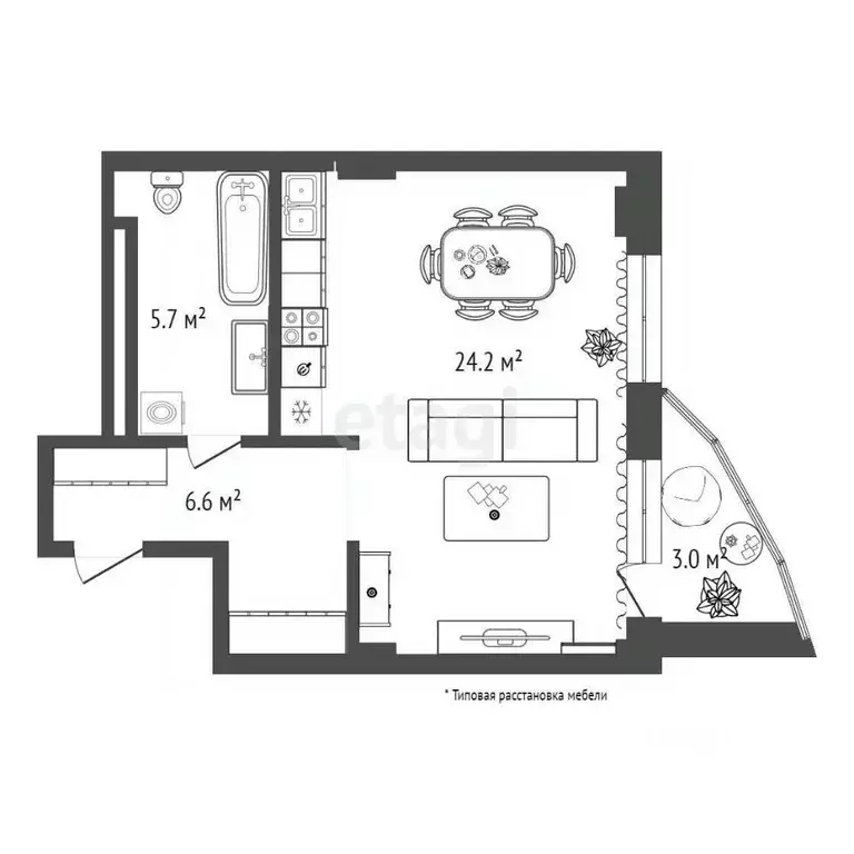 1-к кв. Тюменская область, Тюмень ул. Чернышевского, 2Бк11 (36.4 м) - Фото 1