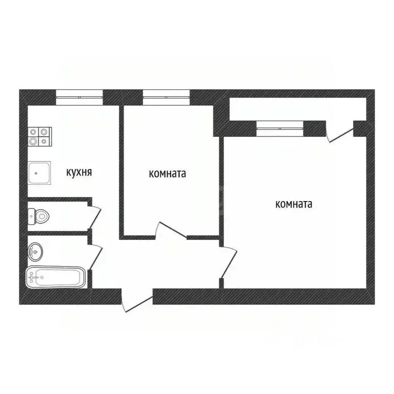 2-к кв. Ленинградская область, Кириши ул. Декабристов Бестужевых, 16 ... - Фото 2