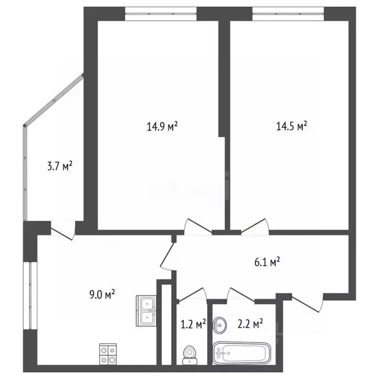 2-к кв. Краснодарский край, Анапа Крестьянская ул., 27к6 (51.0 м) - Фото 2