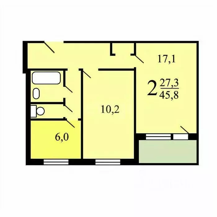 1-к кв. Москва Ореховый бул., 49К2 (12.0 м) - Фото 1