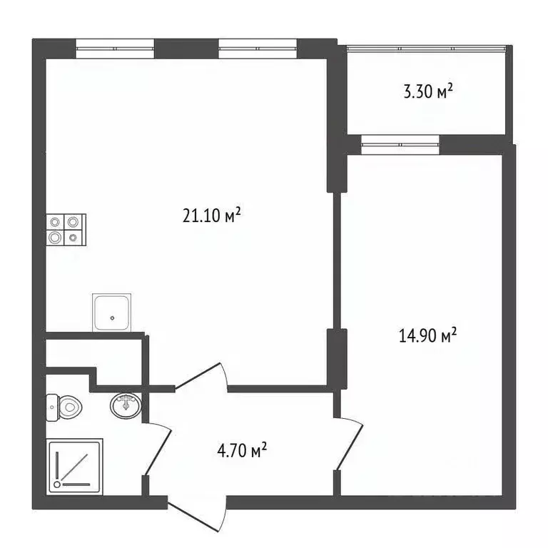 2-к кв. Воронежская область, Воронеж бул. Содружества, 5 (47.0 м) - Фото 2