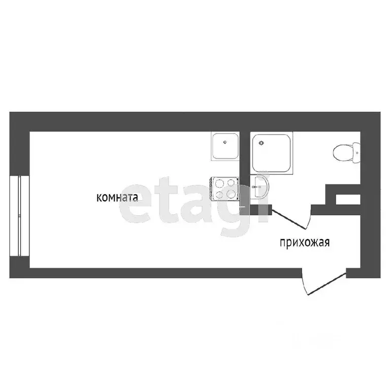 Студия Москва Клинская ул., 8С1 (14.8 м) - Фото 1