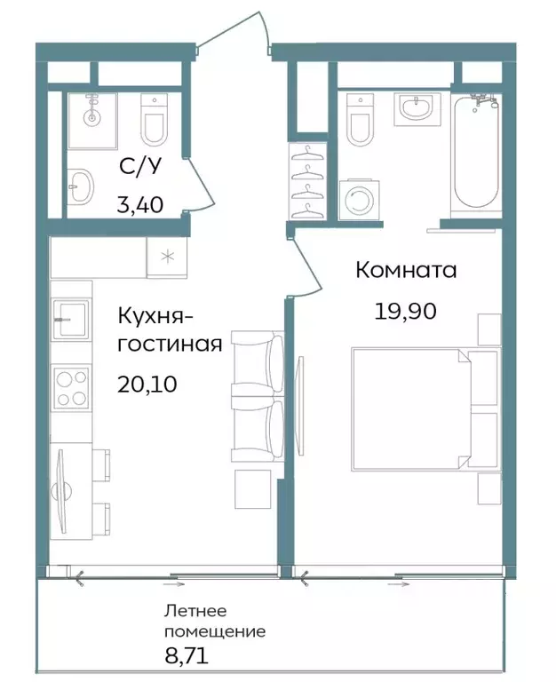 2-к кв. Крым, Саки ул. Морская (52.11 м) - Фото 0