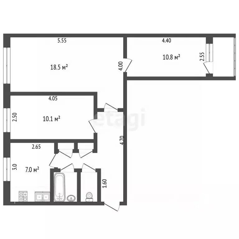 3-к кв. Белгородская область, Белгород ул. Белгородского полка, 34 ... - Фото 1