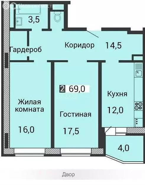 2-комнатная квартира: Оренбург, улица Диагностики, 3 (69 м) - Фото 1