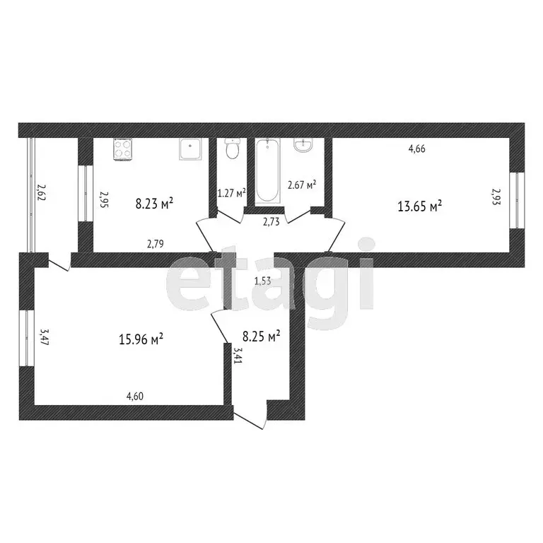 2-комнатная квартира: Ульяновск, улица Рябикова, 112 (47.2 м) - Фото 1