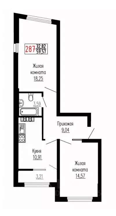 2-к кв. Свердловская область, Екатеринбург ул. Лыжников, 3 (59.6 м) - Фото 0