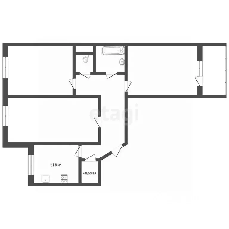 2-к кв. Тюменская область, Тюмень ул. Шишкова, 20 (65.5 м) - Фото 2
