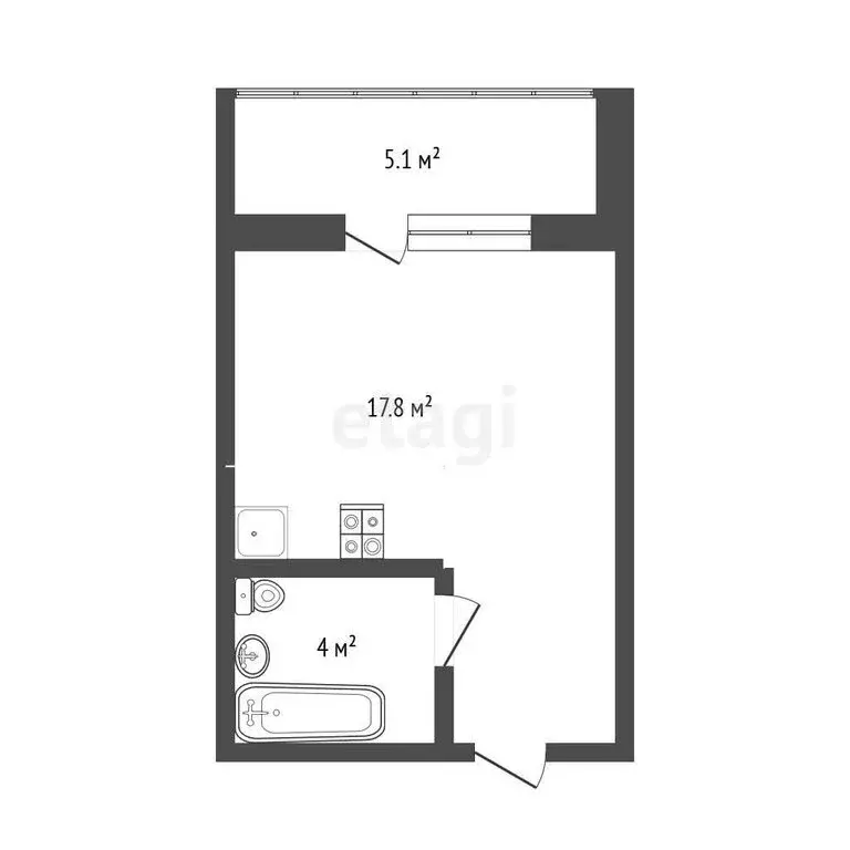 Квартира-студия: Тюмень, улица Парада Победы, 7 (20.8 м) - Фото 0
