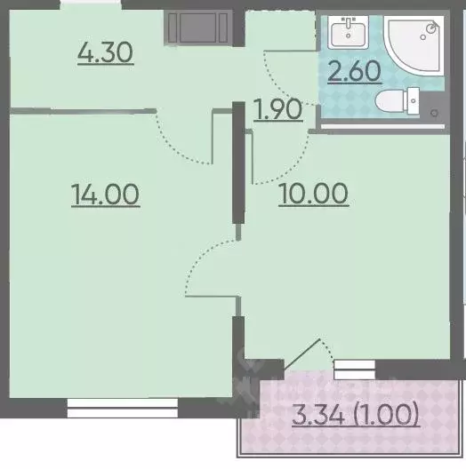 1-к кв. Санкт-Петербург ул. Дыбенко, 7к1 (34.0 м) - Фото 0