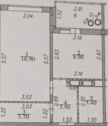 1-к кв. Чувашия, Новочебоксарск бул. Речной, 3к1 (38.5 м) - Фото 1