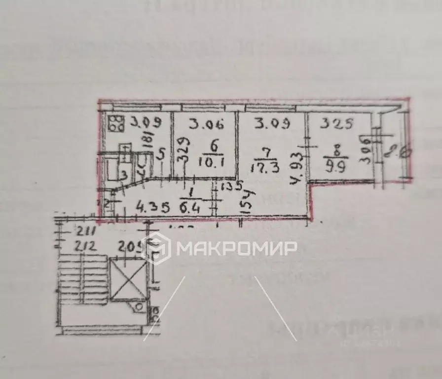 3-к кв. Санкт-Петербург Дальневосточный просп., 34К1 (54.0 м) - Фото 2