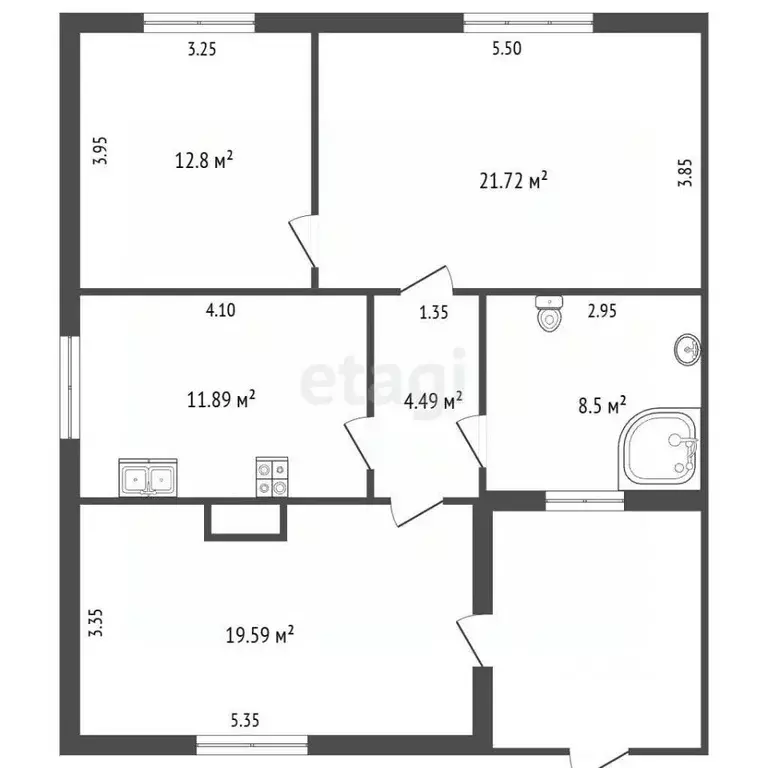 3-к кв. Томская область, Томский район, д. Воронино Тихий пер., 7 ... - Фото 2