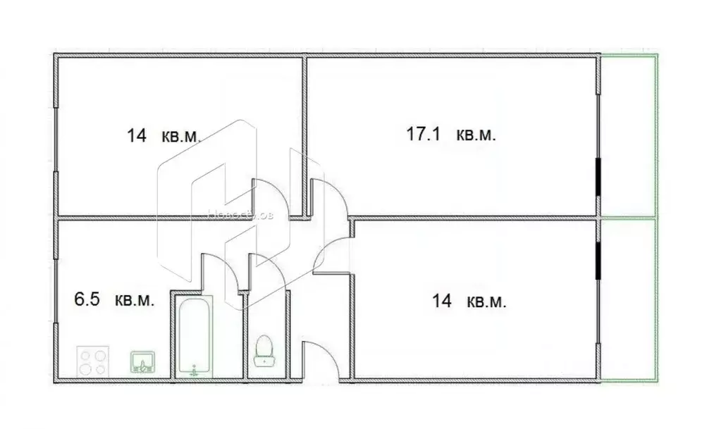 3-к кв. Мордовия, Саранск ул. Пушкина, 52 (61.9 м) - Фото 1