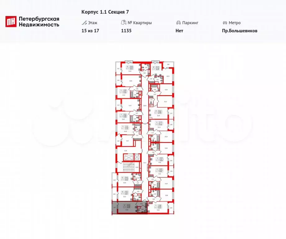 Квартира-студия, 22,1 м, 15/17 эт. - Фото 1