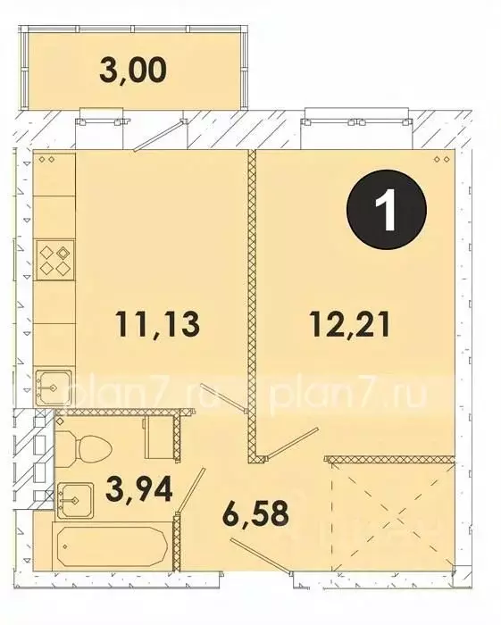 1-к кв. Иркутская область, Иркутский муниципальный округ, пос. ... - Фото 1