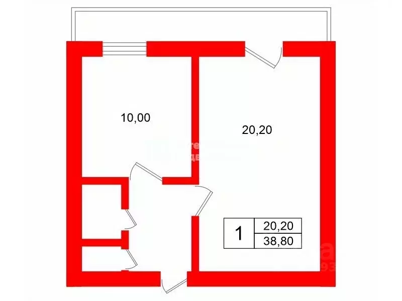1-к кв. Санкт-Петербург ул. Репищева, 15К3 (38.8 м) - Фото 2