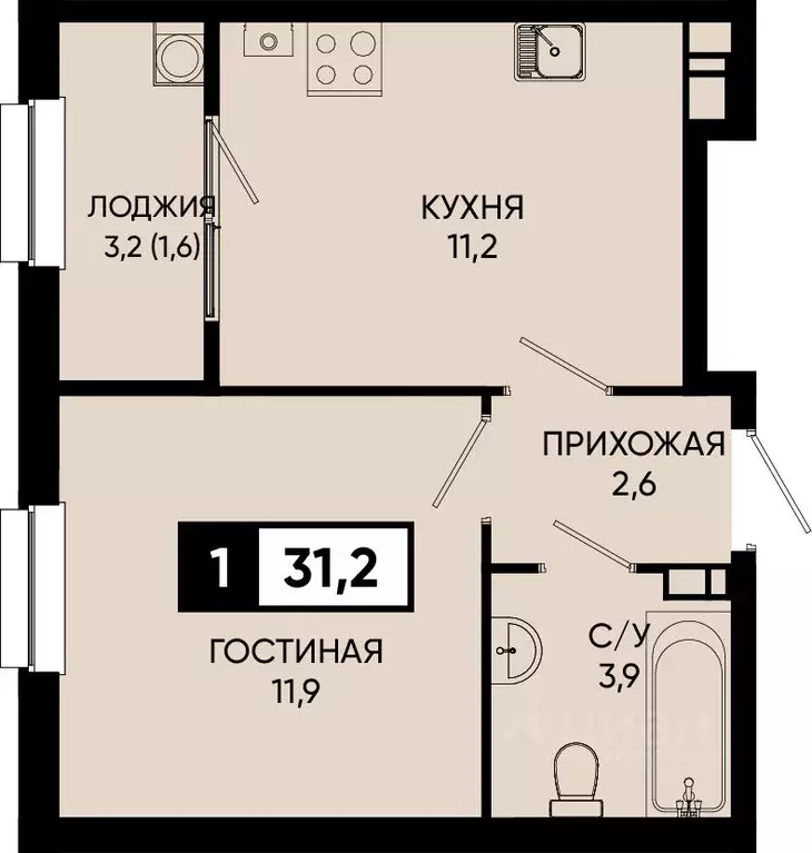 1-к кв. Ставропольский край, Кисловодск городской округ, пос. ... - Фото 0