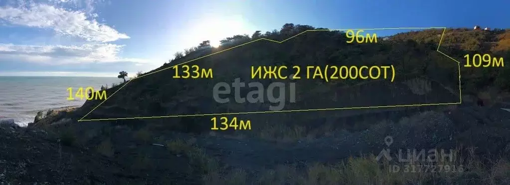 Участок в Крым, Алушта муниципальный округ, пос. Семидворье  (200.0 ... - Фото 0