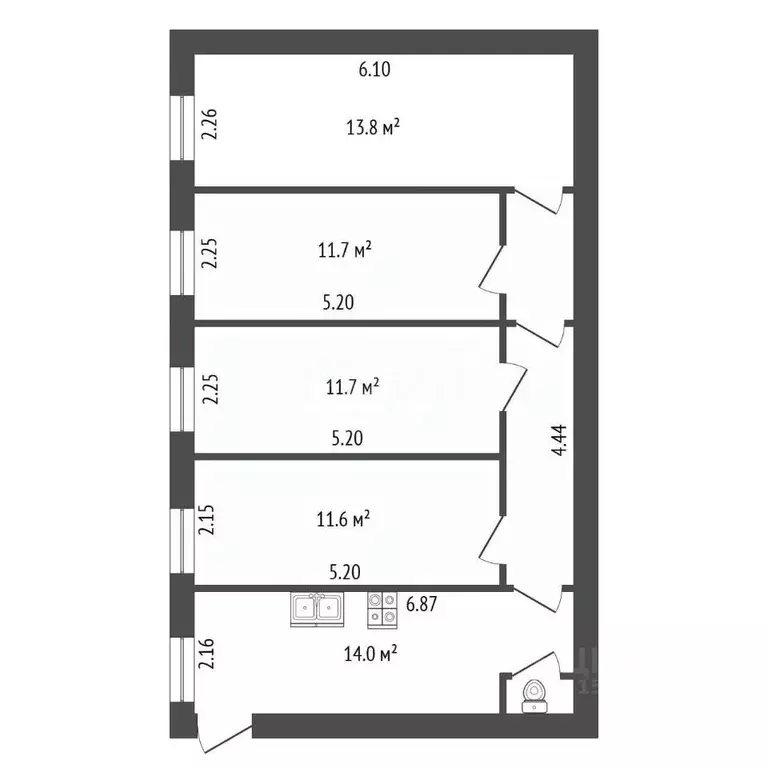 4-к кв. Санкт-Петербург Столярный пер., 18/69 (71.4 м) - Фото 2