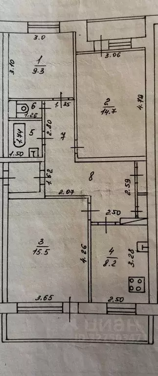 3-к кв. Татарстан, Зеленодольск ул. Бакы Урманче, 7 (70.7 м) - Фото 2