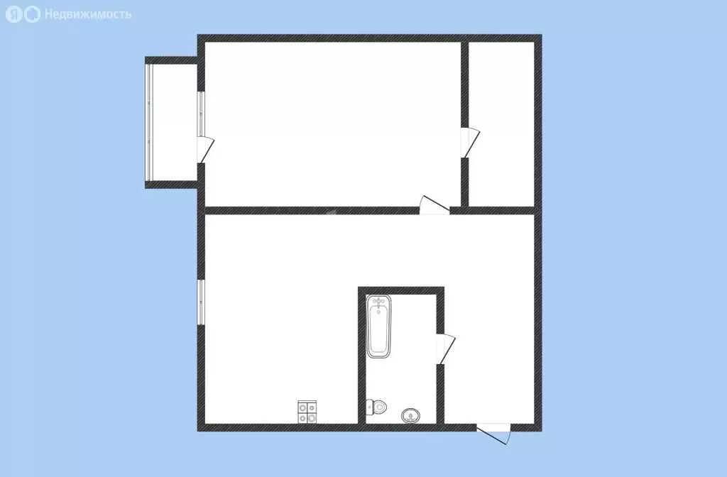 1-комнатная квартира: Черкесск, Красноармейская улица, 46 (33.2 м) - Фото 1