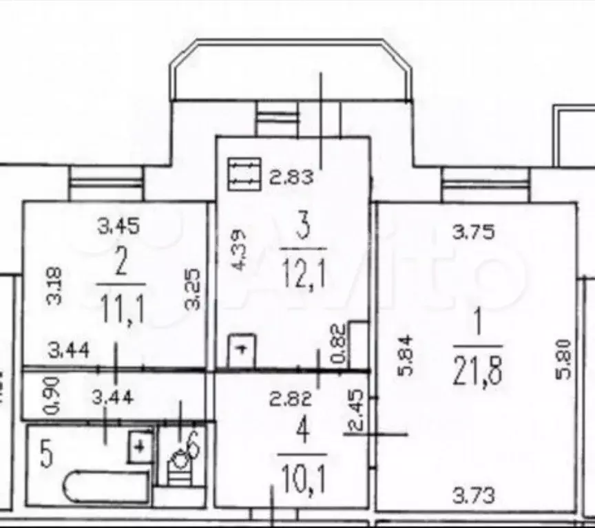 2-к кв. Санкт-Петербург Бассейная ул., 89 (59.6 м) - Фото 2
