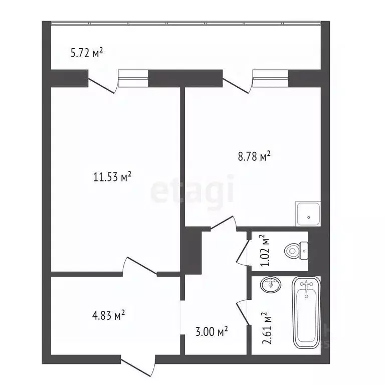 1-к кв. Красноярский край, Красноярск ул. Светлова, 40 (31.7 м) - Фото 2