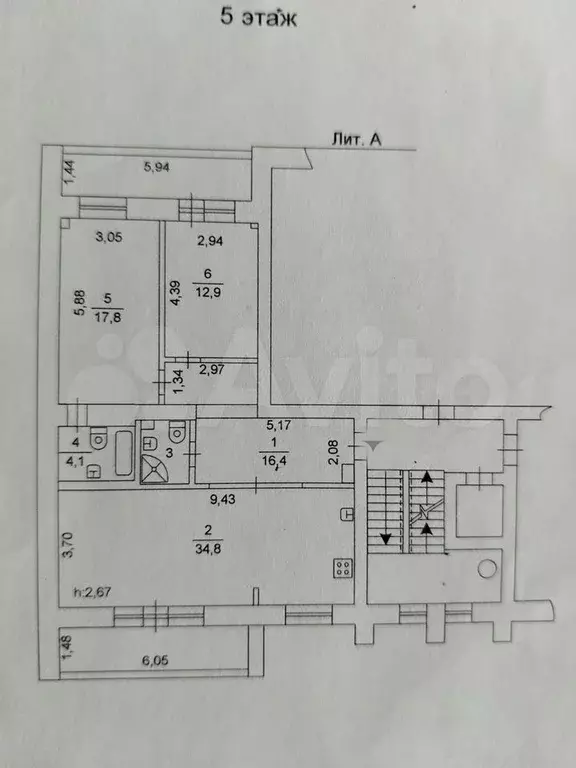 3-к. квартира, 89 м, 5/10 эт. - Фото 0