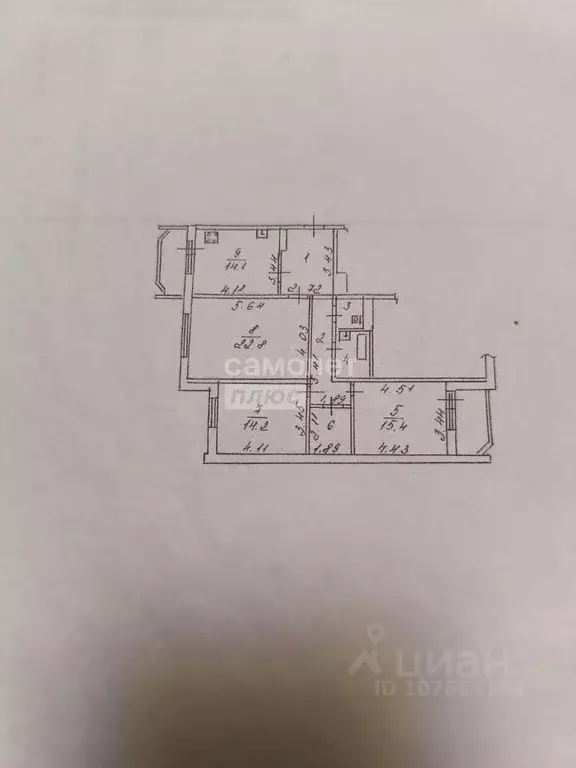 3-к кв. Липецкая область, Липецк ул. Космонавтов, 36/4 (97.0 м) - Фото 2