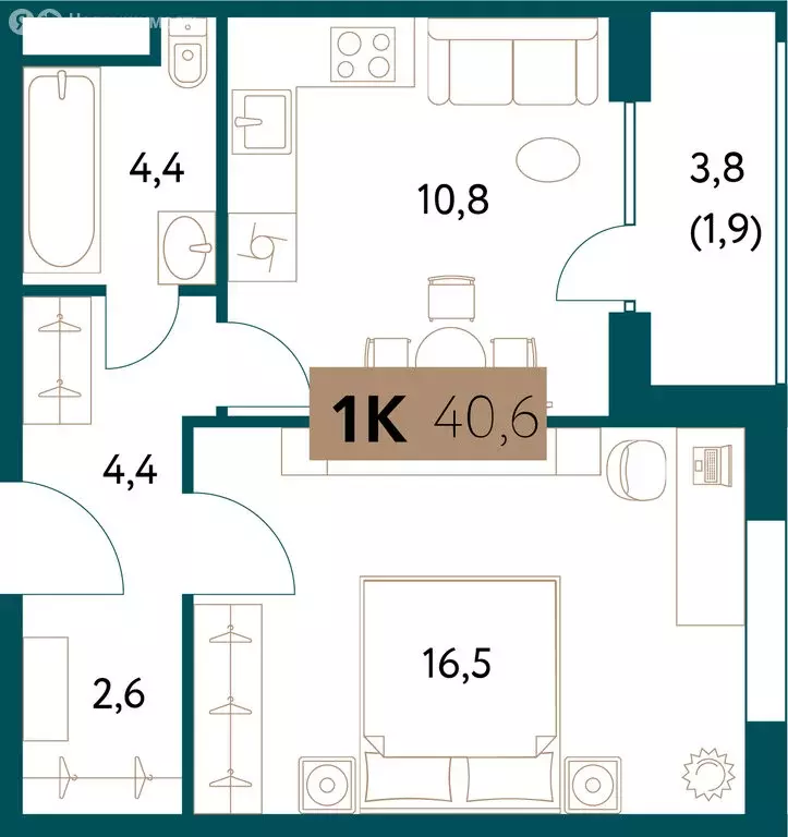 1-комнатная квартира: Москва, Винницкая улица, 8к3 (40.5 м) - Фото 0