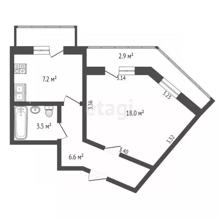 1-к кв. Севастополь ул. Александра Маринеско, 8 (41.1 м) - Фото 1