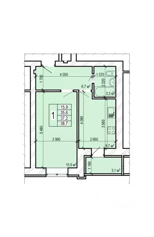 1-к кв. Саратовская область, Энгельс Новобазарная ул., 4 (38.7 м) - Фото 1
