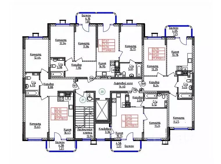 1-к кв. Калининградская область, Калининград ул. Дубовая Аллея (43.32 ... - Фото 2