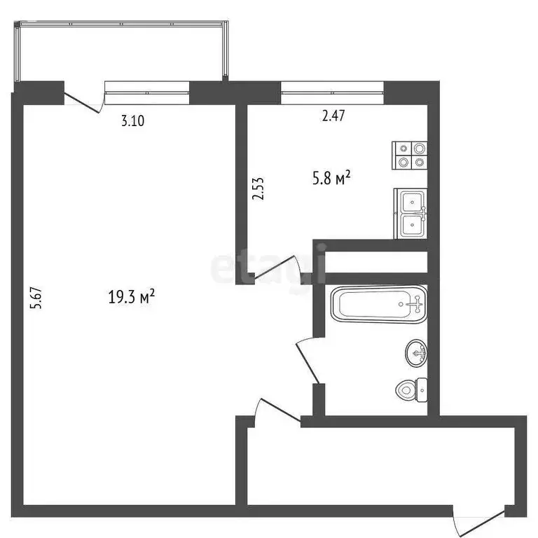 1-комнатная квартира: Томск, улица Мичурина, 63 (32.5 м) - Фото 2