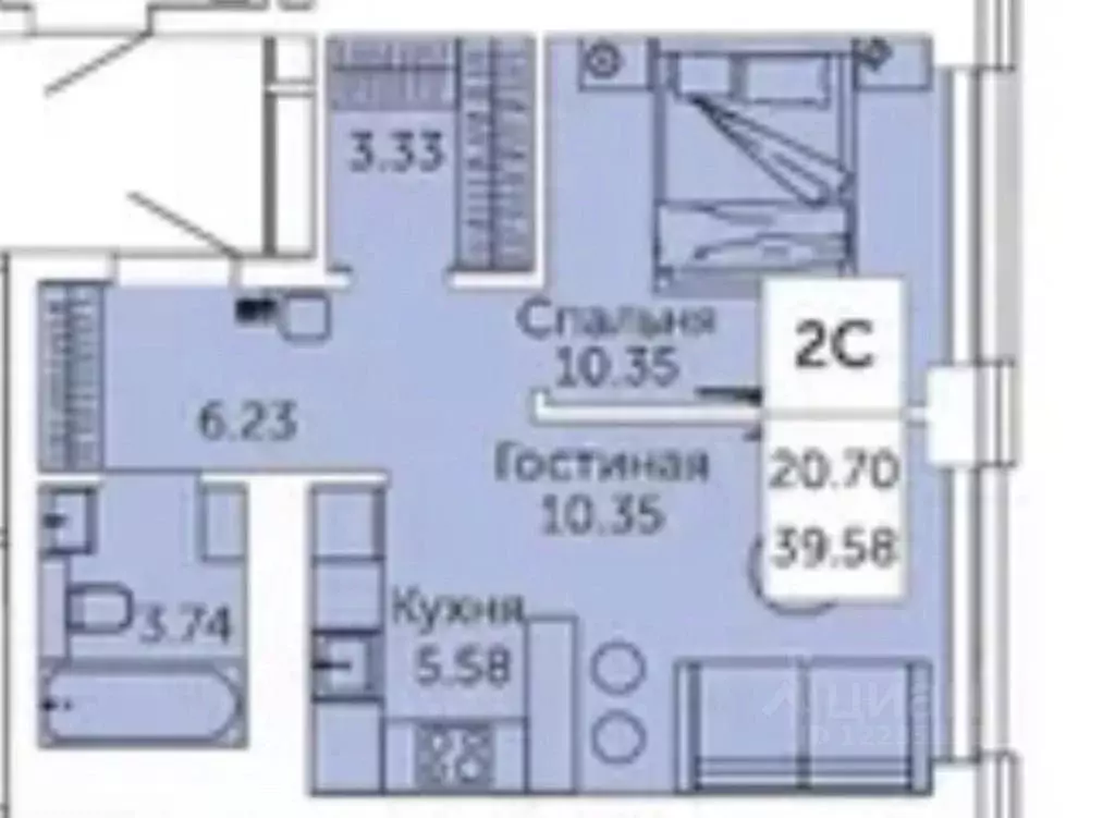 2-к кв. Башкортостан, Уфа ул. Художника Позднова, 13 (39.2 м) - Фото 2
