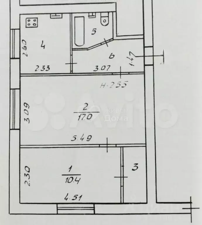 2-к. квартира, 41,9 м, 1/4 эт. - Фото 0