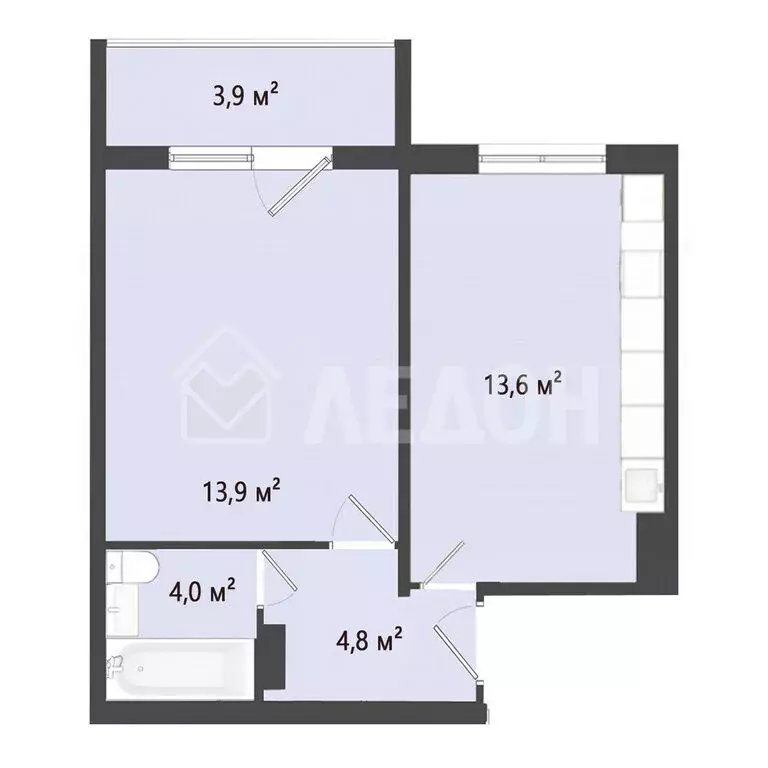 1-комнатная квартира: Омск, посёлок Биофабрика, 18к2 (36.1 м) - Фото 0