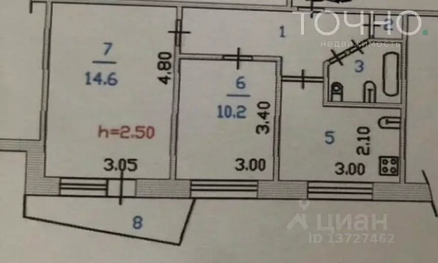 2-к кв. Пензенская область, Пенза Кронштадтская ул., 2 (43.1 м) - Фото 1