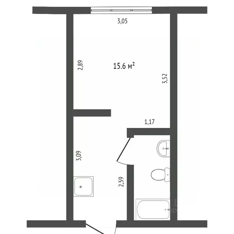 Студия Воронежская область, Воронеж ул. Молодогвардейцев, 14 (18.2 м) - Фото 0